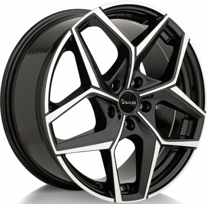 Cerchi in Lega AVUS AC-523 Black Polished 5 fori 18\" 7.5X18 ET42 5x108