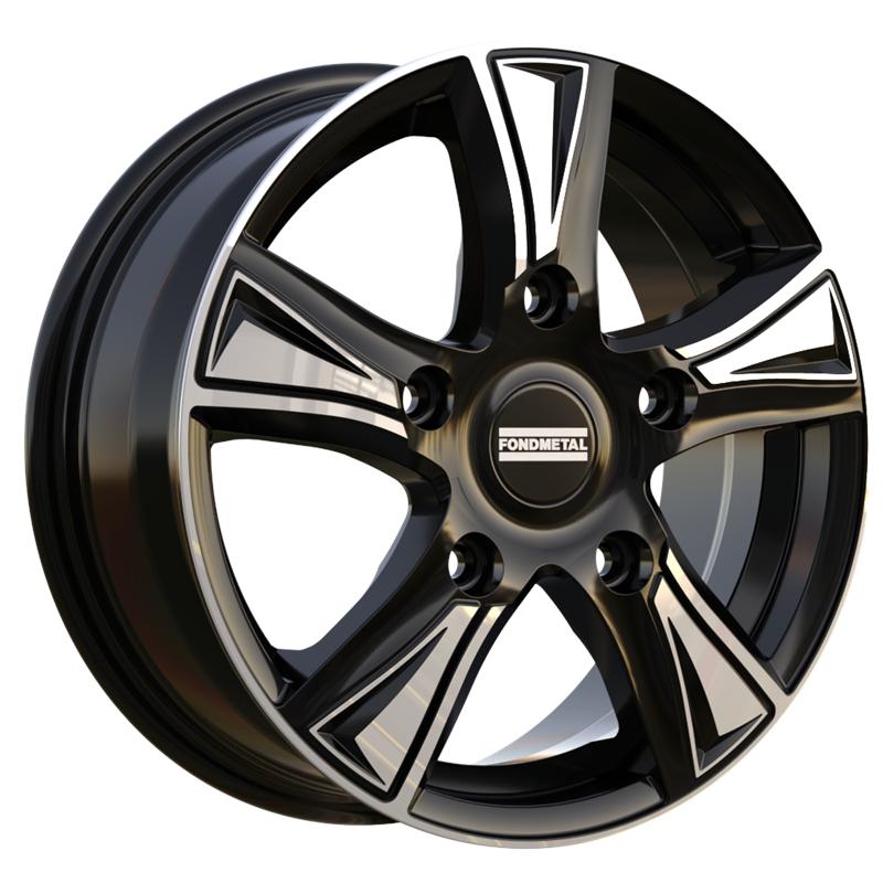 Cerchio FONDMETAL Pro1 Glossy Black Machined 5 fori 16\" 6.5X16 ET48 5x112
