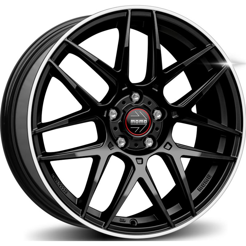 Cerchio MOMO WHEELS Competizione Nero Lucido Diamantato 5 fori 17\" 7.5X17 ET45 5x108