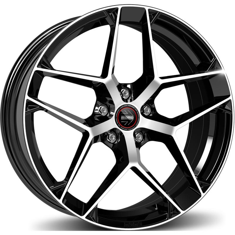 Cerchio MOMO WHEELS RF-07 Nero Lucido Diamantato 5 fori 20\" 8.5X20 ET40 5x112