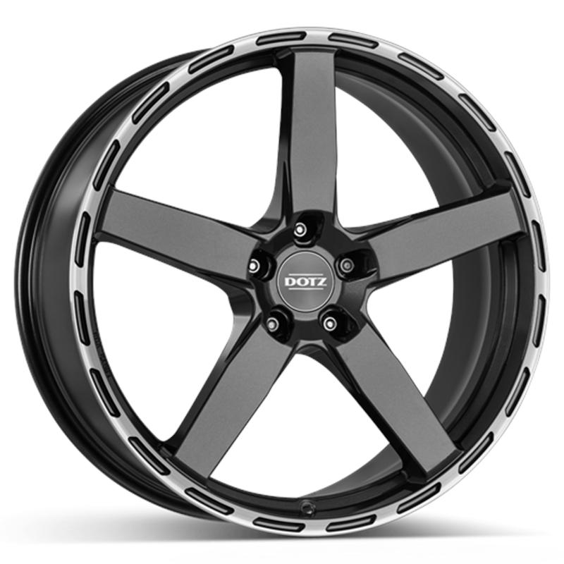Cerchio DOTZ Marinabay Gunmetal Matt Polished Lip 5 fori 19\" 9.5X19 ET35 5x112