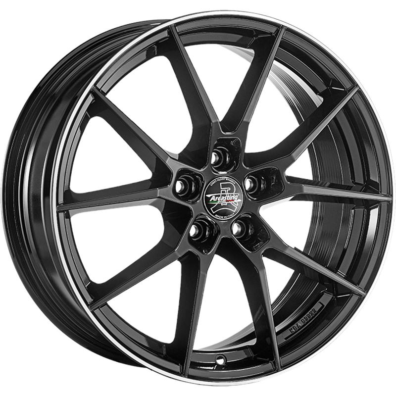 Cerchi in Lega ARCASTING Ary Black Lip Polished 5 fori 22\" 9.5X22 ET36 5x112