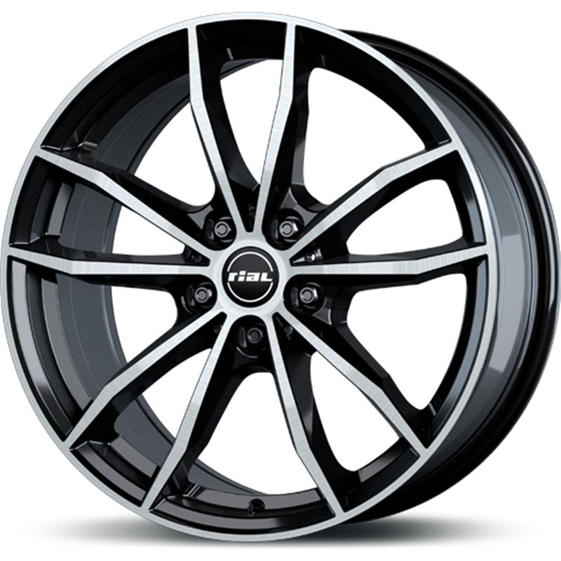 Cerchio RIAL X12 Diamant Schwarz Frontpoliert 5 fori 18\" 7.5X18 ET25 5x112