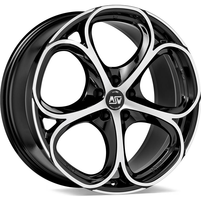Cerchio MSW Msw 82 Gloss Black Full Polished 5 fori 18\" 8X18 ET30 5x110