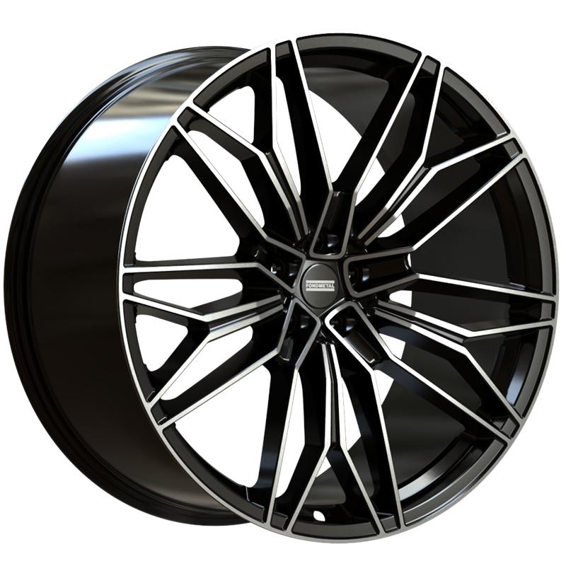 Cerchio FONDMETAL StC-23 Glossy Black Machined 5 fori 23\" 11.5X23 ET42 5x120