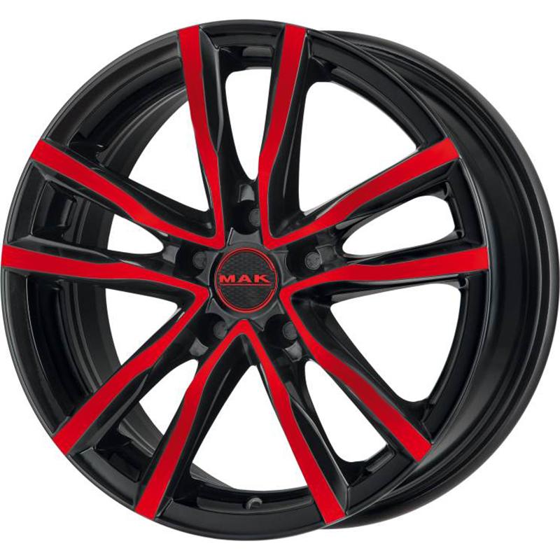 Cerchi in Lega MAK Milano Black And Red 5 fori 18\" 8X18 ET45 5x108