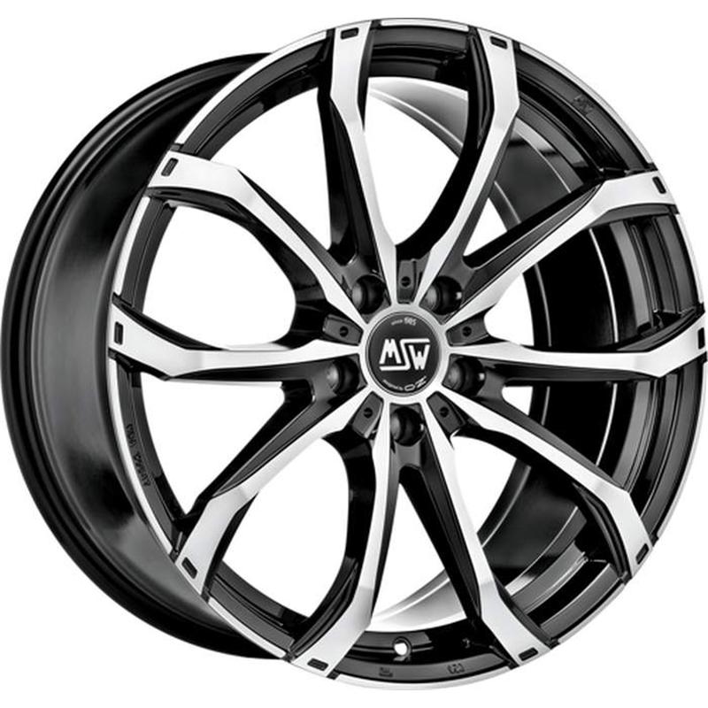 Cerchio MSW Msw 48 Gloss Black Full Polished 5 fori 19\" 8X19 ET45 5x112