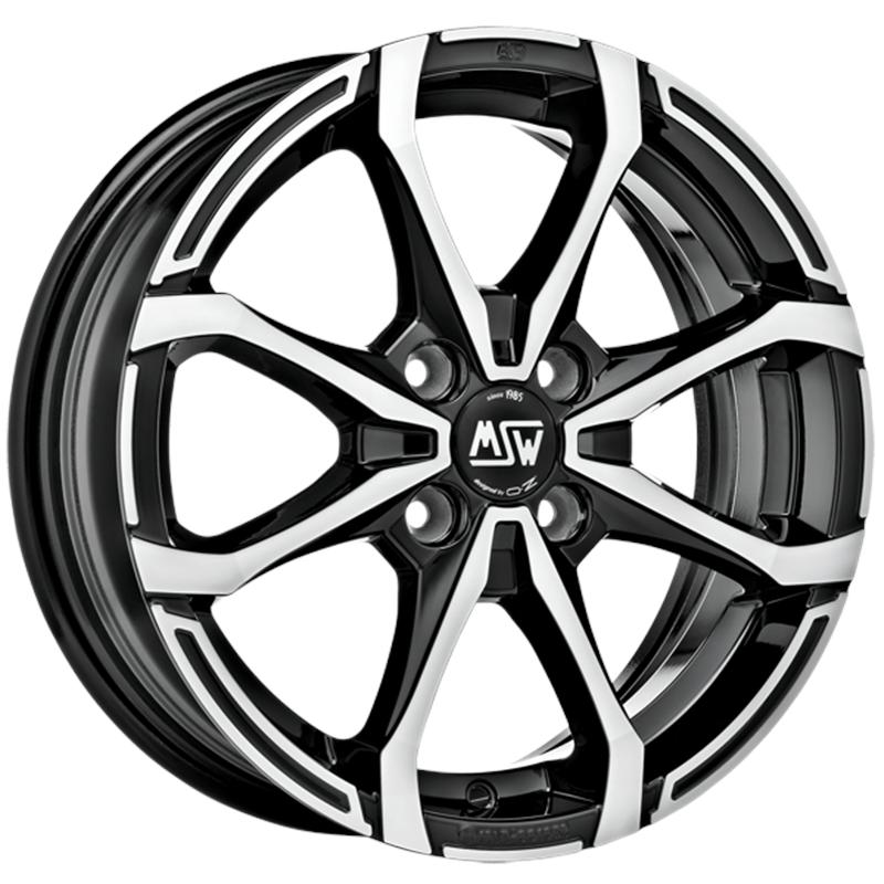 Cerchio MSW Msw x4 Gloss Black Full Polished 4 fori 15\" 5X15 ET38 4x100