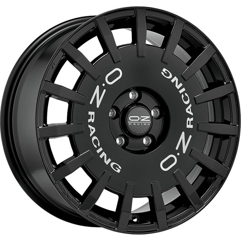 Cerchio OZ RACING Rally Racing Gloss Black Silver Lettering 5 fori 19\" 8X19 ET45 5x112