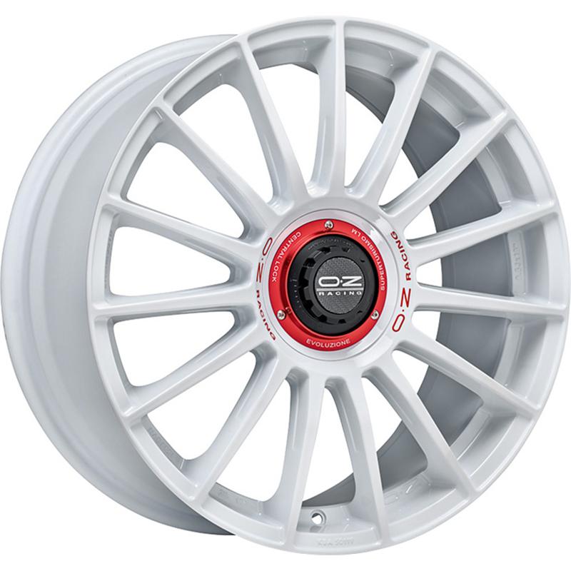 Cerchio OZ RACING Superturismo Evoluzione Wrc Race White Red Lettering 5 fori 18\" 8X18 ET48 5x112