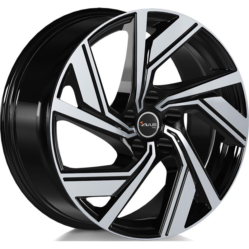 Cerchio AVUS AC-521 Black Polished 5 fori 19\" 8.5X19 ET48 5x112