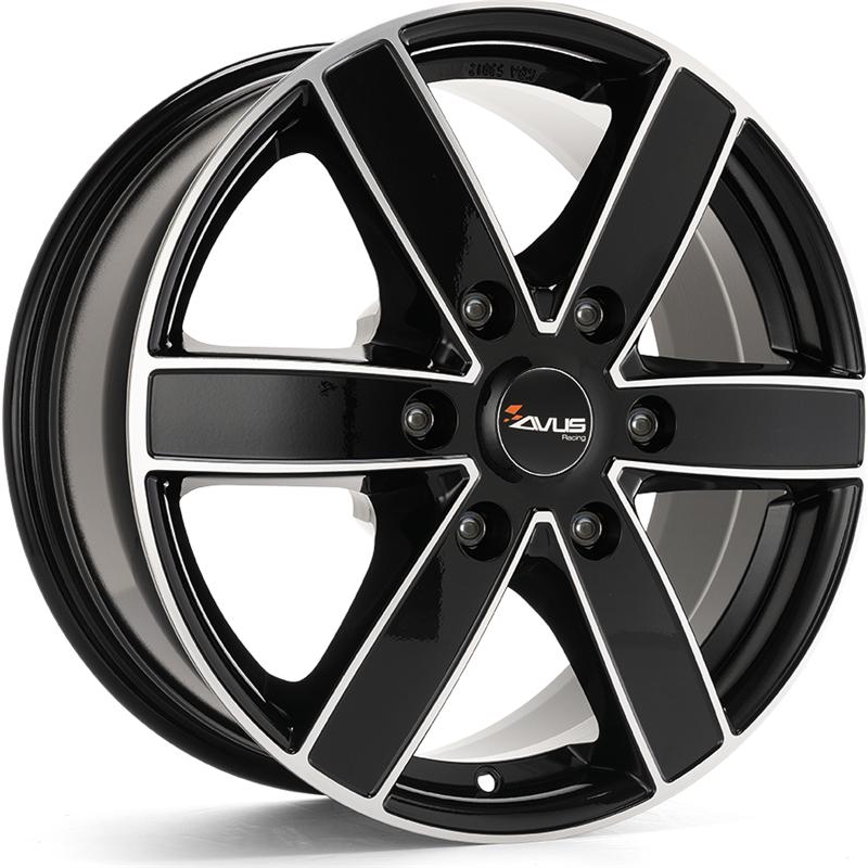 Cerchio AVUS AC-V61 Black Polished 6 fori 16\" 6.5X16 ET50 6x120