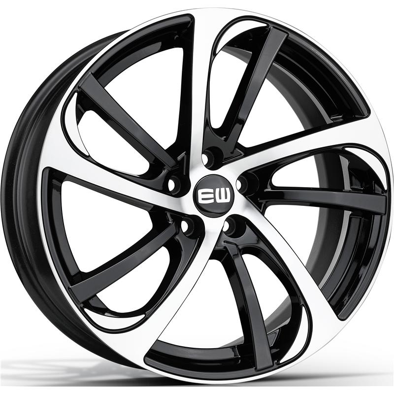 Cerchio EW Ew03 Storm Black Polished 5 fori 18\" 8X18 ET35 5x100