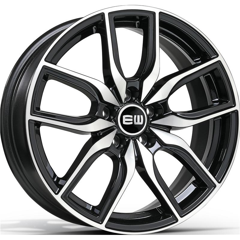 Cerchi in Lega EW Ew05 Scorpion Black Polished 5 fori 18\" 8X18 ET45 5x112