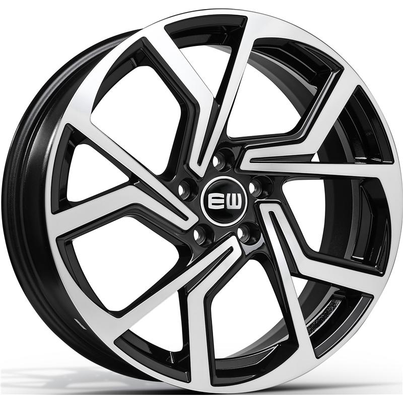 Cerchio EW Ew09 Cyclone Black Polished 5 fori 18\" 7.5X18 ET44 5x100