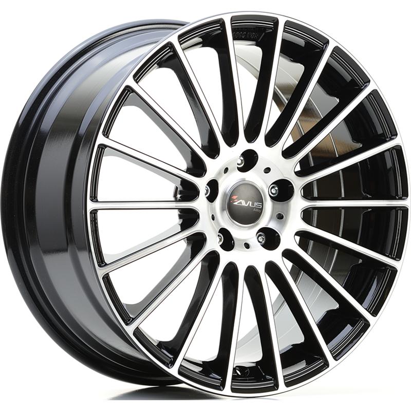 Cerchio AVUS AC-M03 Black Polished 5 fori 19\" 8X19 ET45 5x112