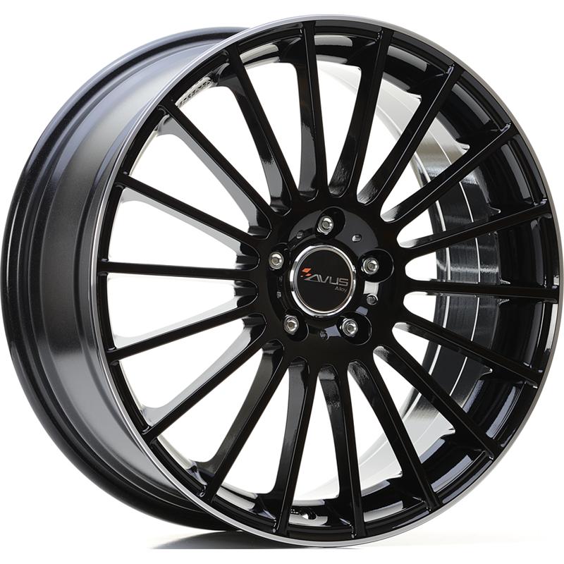 Cerchio AVUS AC-M03 Black Lip Polished 5 fori 18\" 8X18 ET35 5x112