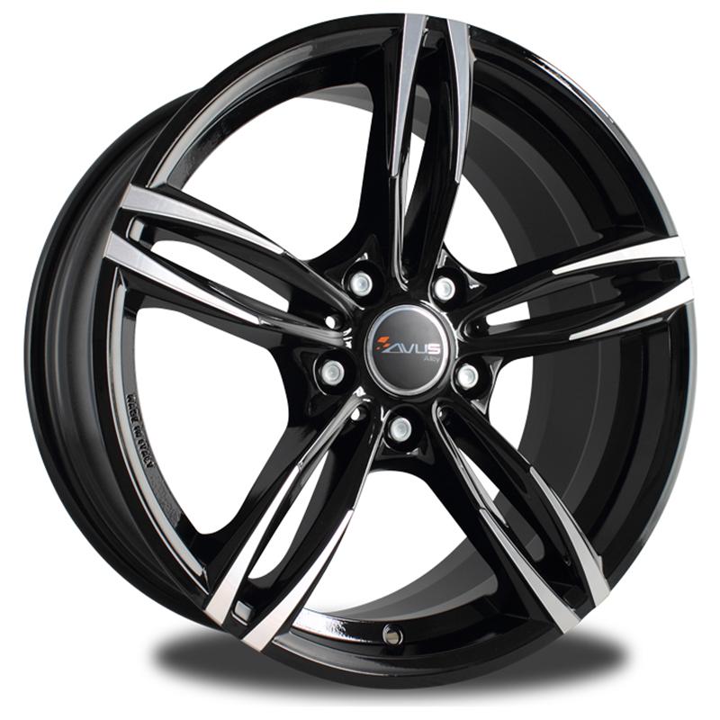 Cerchio AVUS Af15 Black Polished 5 fori 19\" 8.5X19 ET50 5x112