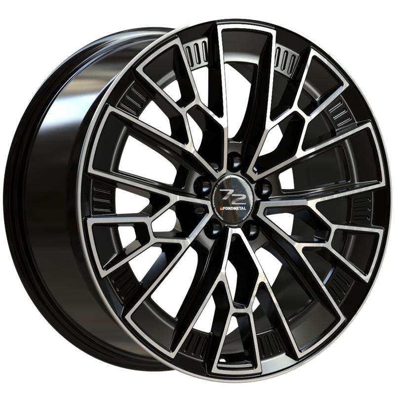 Cerchio FONDMETAL 1972 Glossy Black Machined 5 fori 19\" 8.5X19 ET45 5x112