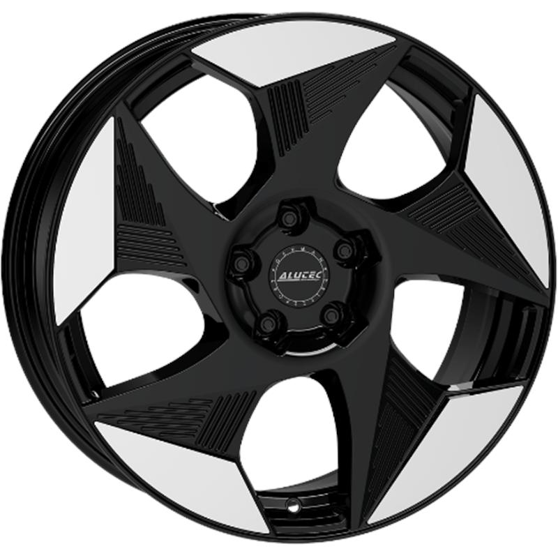 Cerchio ALUTEC Solar Diamant Schwarz Frontpoliert 5 fori 19\" 8X19 ET36 5x112