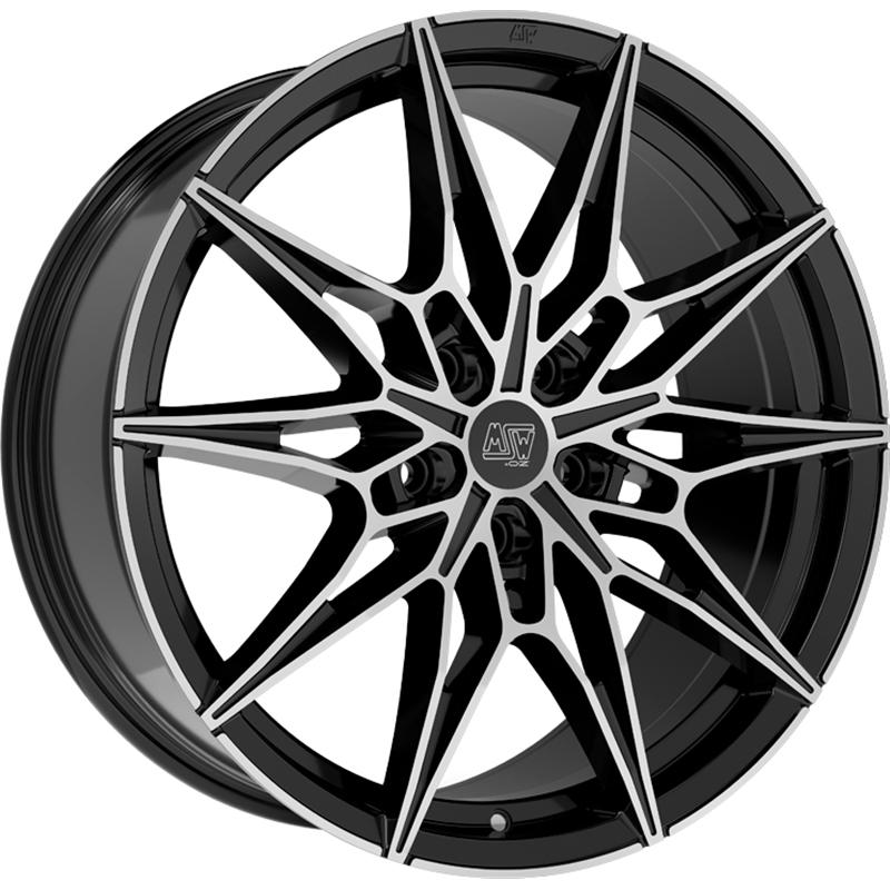 Cerchio MSW Msw 75 Gloss Black Full Polished 5 fori 20\" 8.5X20 ET35 5x112