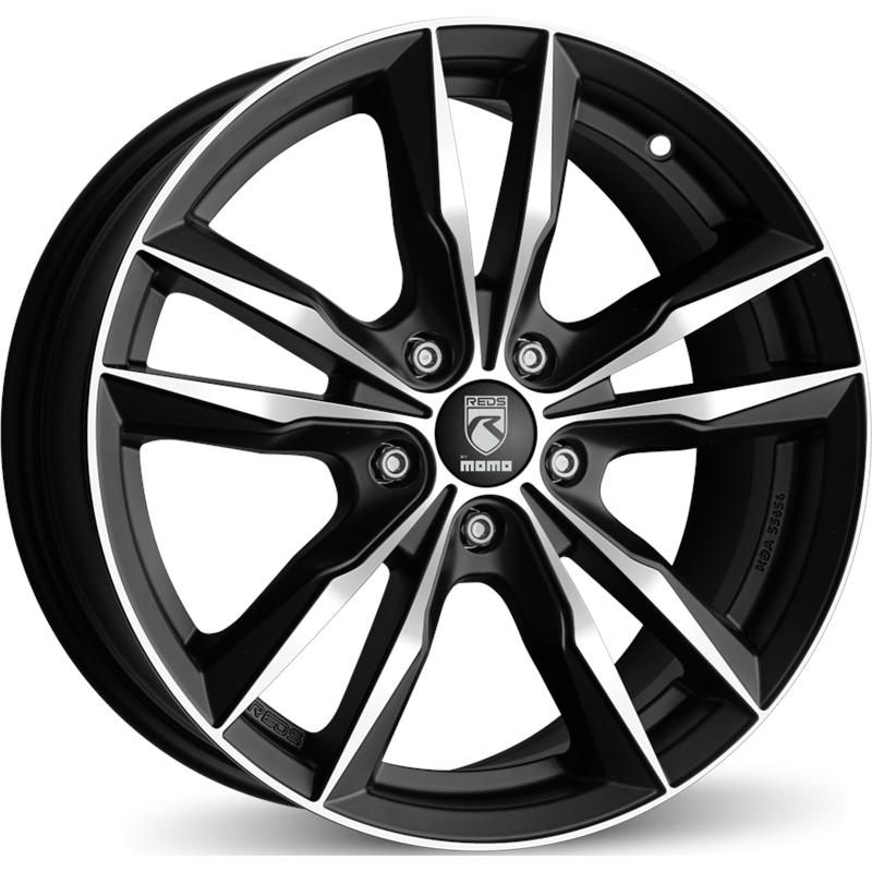 Cerchio MOMO WHEELS Reds Fast Nero Opaco Diamantato 5 fori 18\" 8X18 ET45 5x108