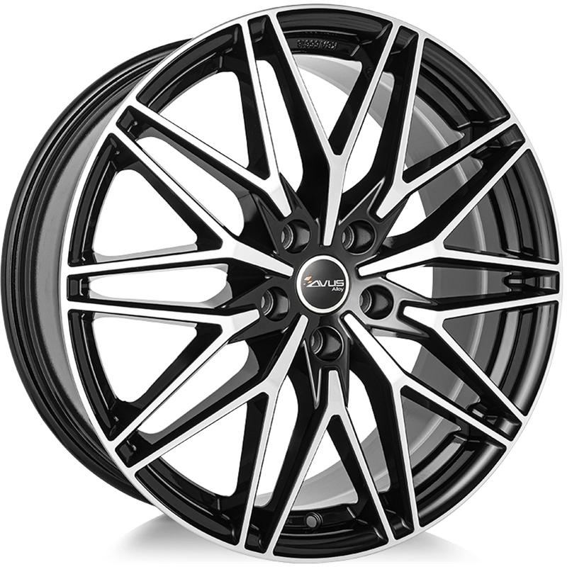 Cerchio AVUS AC-Mb6 Black Polished 5 fori 18\" 8X18 ET39 5x112