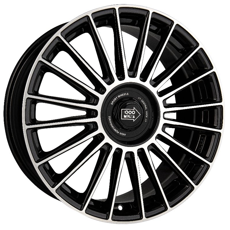 Cerchio MILLE MIGLIA Mm1022 Black Polished 5 fori 18\" 8X18 ET45 5x108