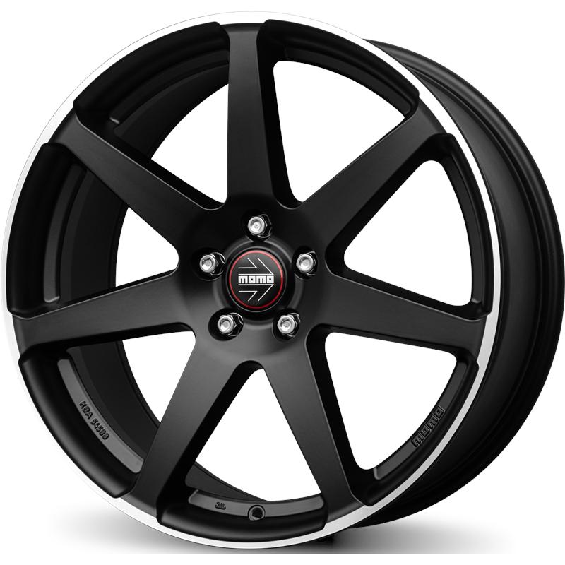 Cerchio MOMO WHEELS Seven Nero Opaco Diamantato 5 fori 18\" 8X18 ET42 5x108