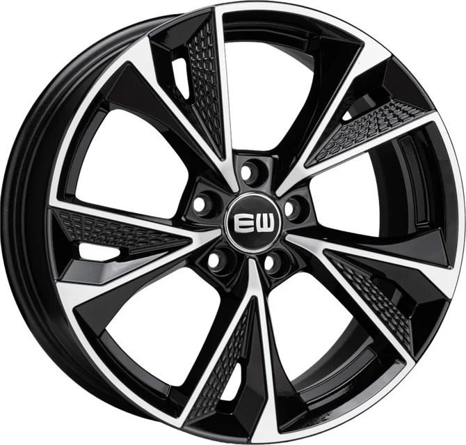 Cerchio EW Ew15 Luster Black Polished 5 fori 17\" 7.5X17 ET36 5x112