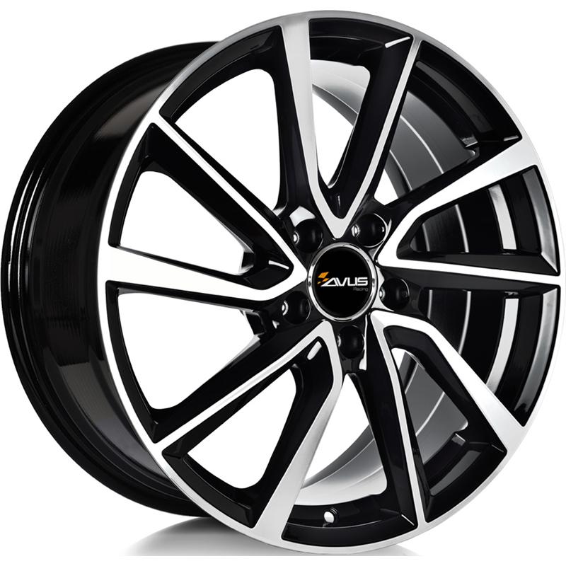 Cerchio AVUS AC-518 Black Polished 4 fori 15\" 5.5X15 ET40 4x100