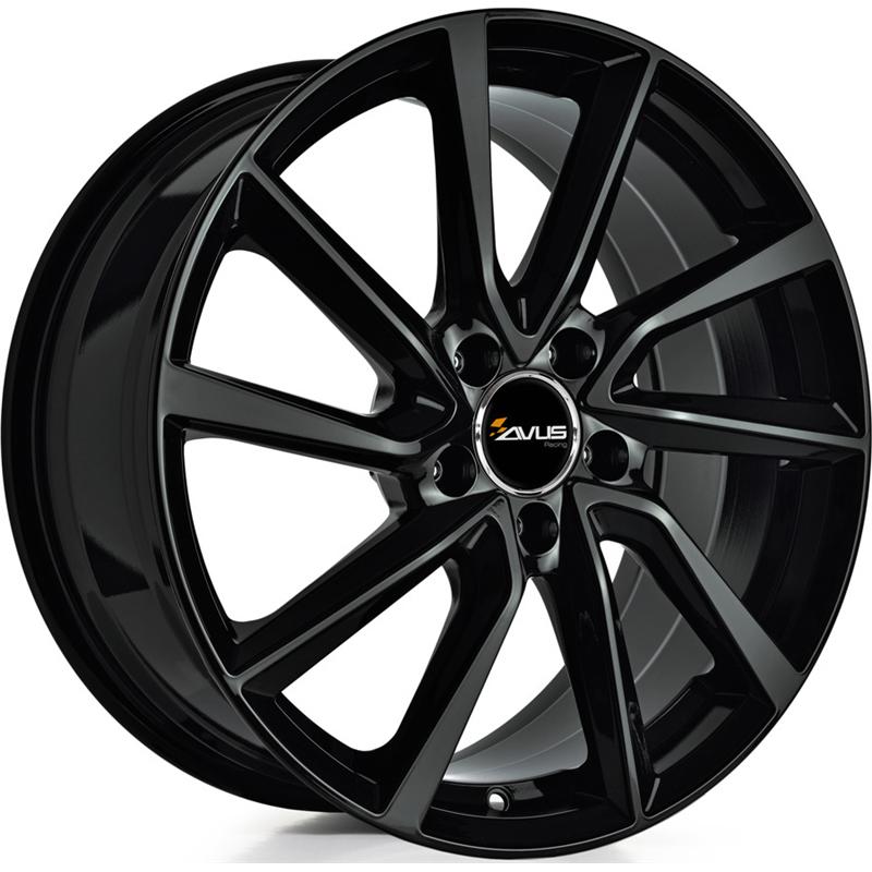 Cerchio AVUS AC-518 Black 5 fori 16\" 6.5X16 ET45 5x108