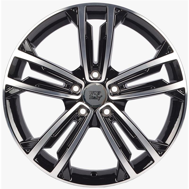 Cerchio WSP ITALY W471 Naxos Glossy Black Polished 5 fori 18\" 7.5X18 ET49 5x112
