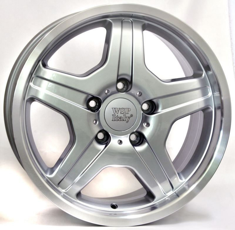 Cerchio WSP ITALY W760 Matera Silver Polished Lip 5 fori 18\" 9.5X18 ET50 5x130