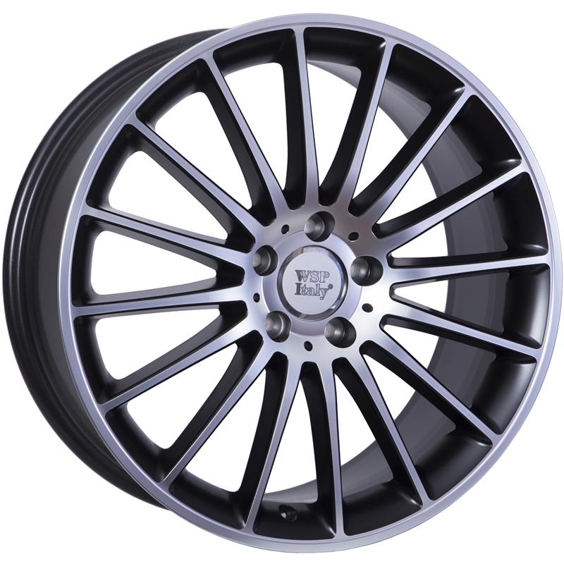 Cerchio WSP ITALY W773 Shanghai Dull Black F Polished 5 fori 19\" 8X19 ET48 5x112