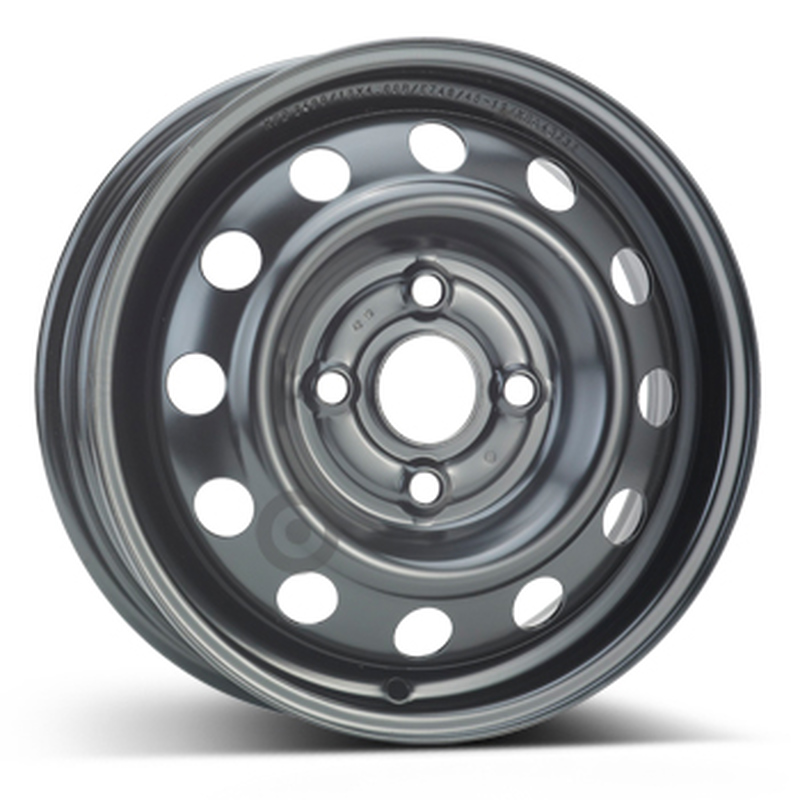Cerchi in Lega Kfz alcar Steel Nero 4 fori 13\" 4X13 ET46 4x100