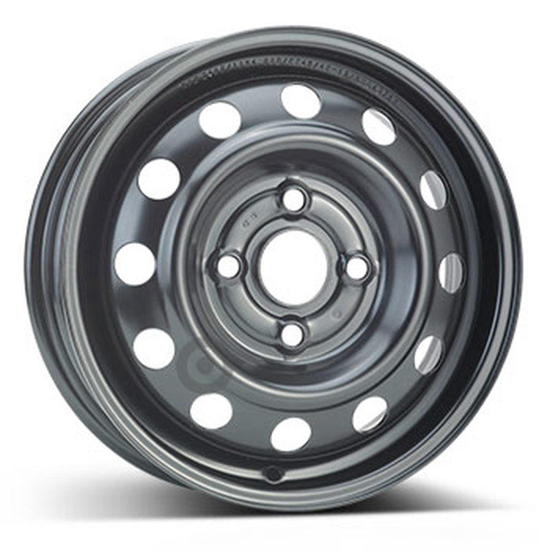 Cerchi in Lega Kfz alcar Steel Nero 4 fori 13\" 4.5X13 ET46 4x100