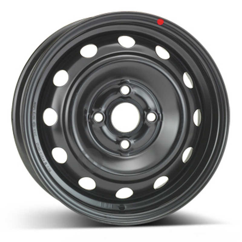 Cerchi in Lega Kfz alcar Steel Nero 4 fori 14\" 5X14 ET46 4x100