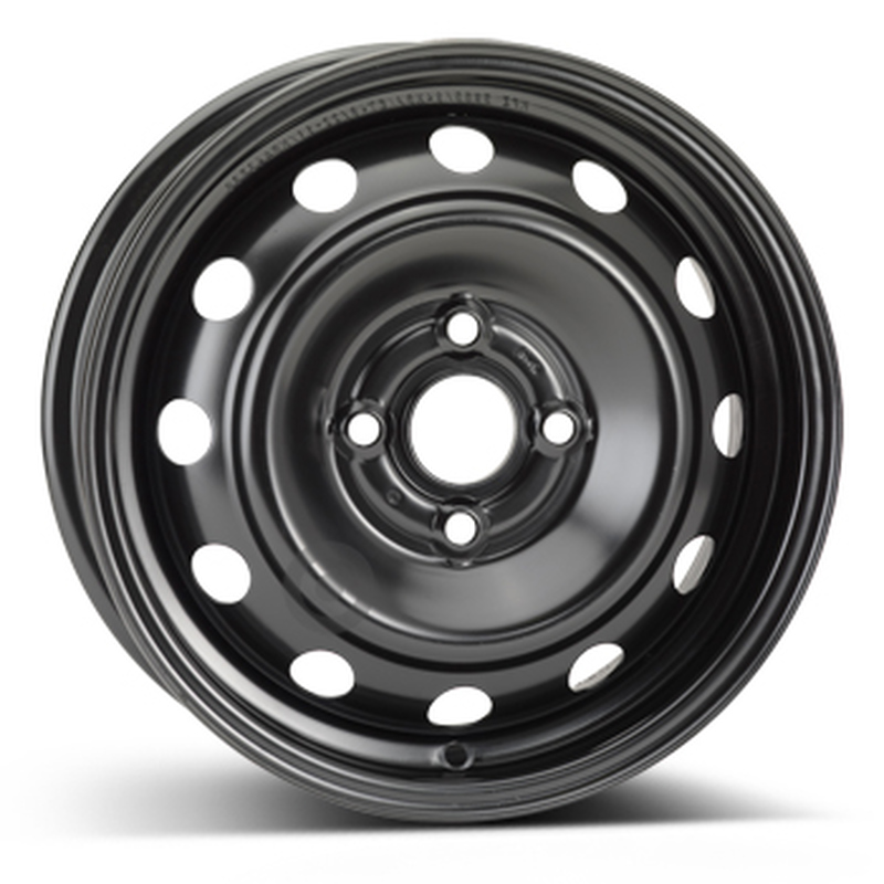 Cerchi in Lega Kfz alcar Steel Nero 4 fori 14\" 5X14 ET49 4x100