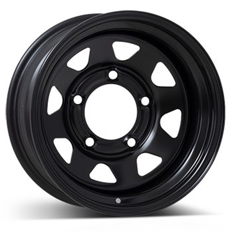 Cerchi in Lega KFZ ALCAR Steel Nero 5 fori 16\" 8X16 ET-20 5x127