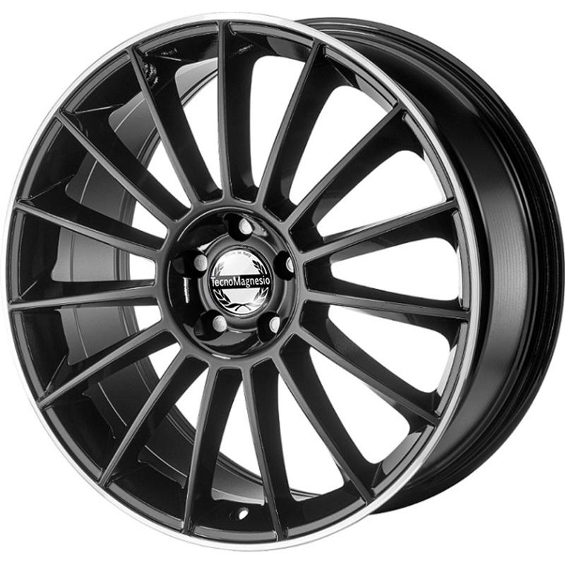 Cerchi in Lega Tecnomagnesio Star Evo Nero Bordo Diamante 5 fori 18\" 8X18 ET45 5x112