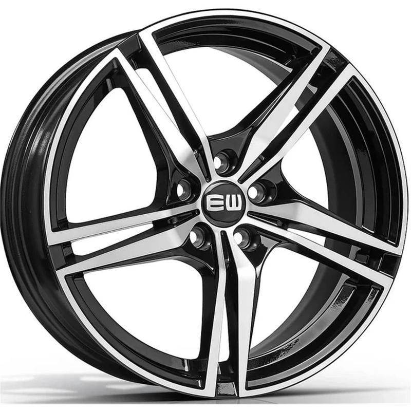 Cerchio EW Ew11 Racer Black Polished 5 fori 19\" 8.5X19 ET47 5x108