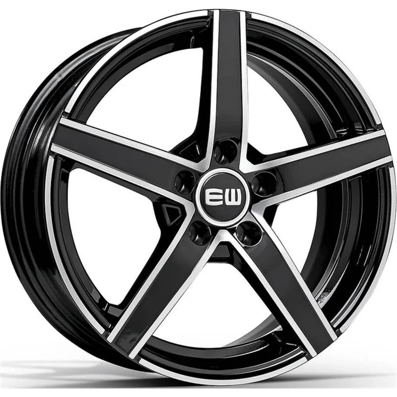 Cerchi in Lega EW Ew12 Jazzy Black Polished 4 fori 14\" 5.5X14 ET30 4x98