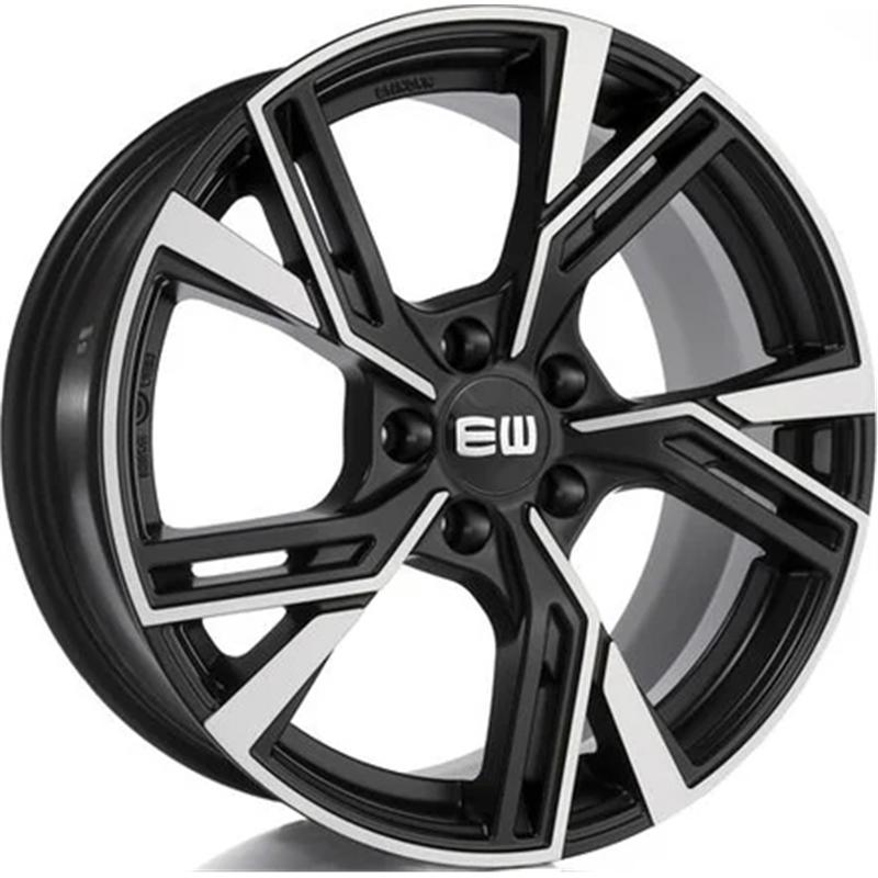 Cerchi in Lega EW Ew16 Thoth Black Matt Polished 5 fori 18\" 8X18 ET26 5x112