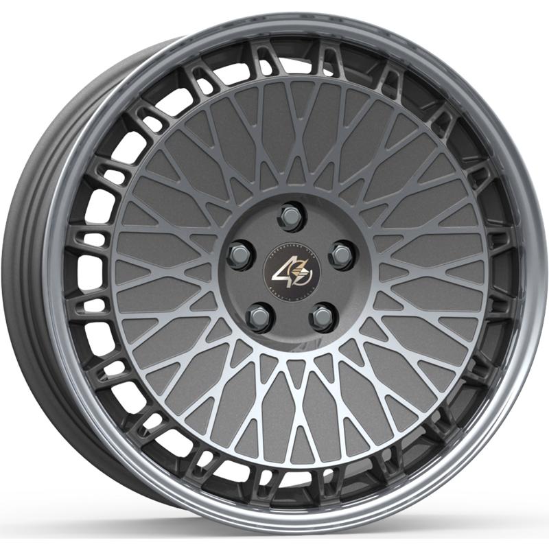 Cerchi in Lega ETA BETA Eb40 Shiny Anthracite Lip face Polish 5 fori 19\" 8.5X19 ET45 5x112