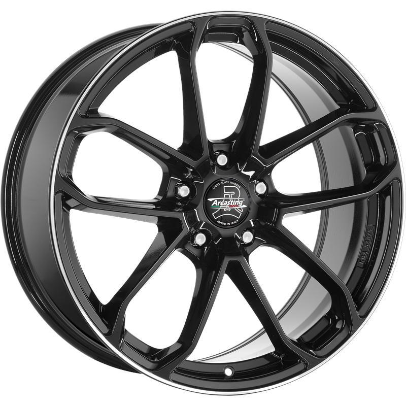 Cerchi in Lega Arcasting Caesar Black Polished Lip 5 fori 22\" 10X22 ET49 5x130