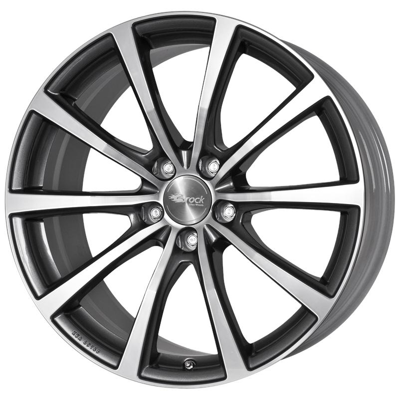 Cerchi in Lega Brock B32 Graphite Lucido Diamantato 5 fori 18\" 7.5X18 ET49.5 5x114.3