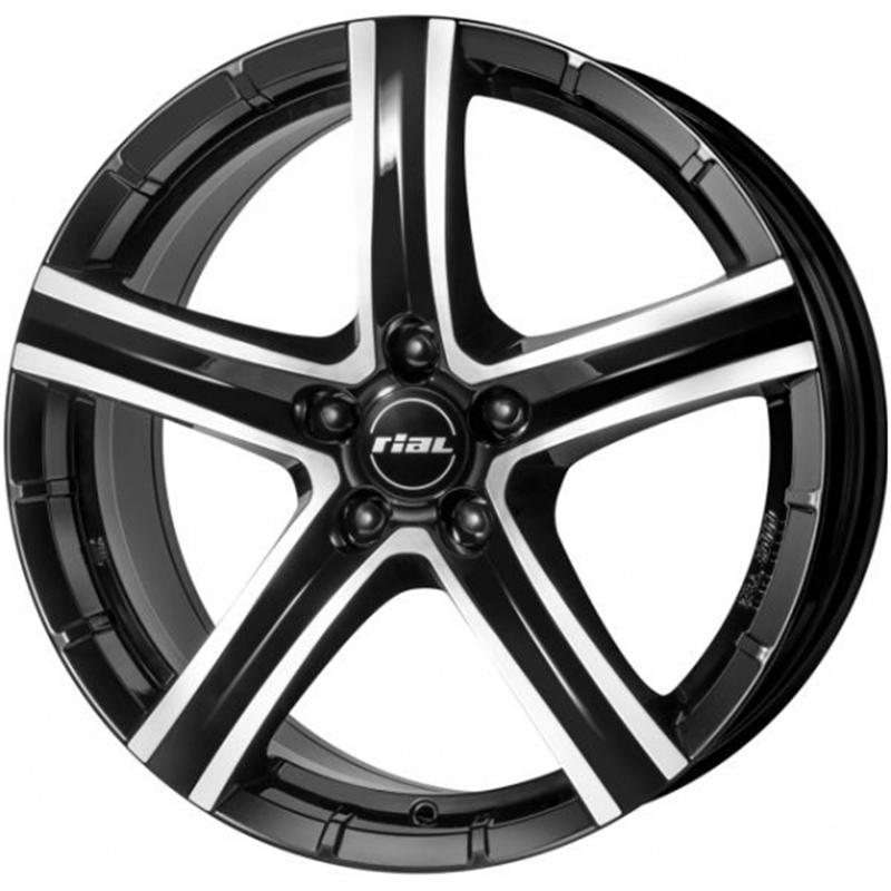 Cerchi in Lega RIAL Quinto Diamant Schwarz Frontpoliert 5 fori 19\" 8.5X19 ET40 5x108