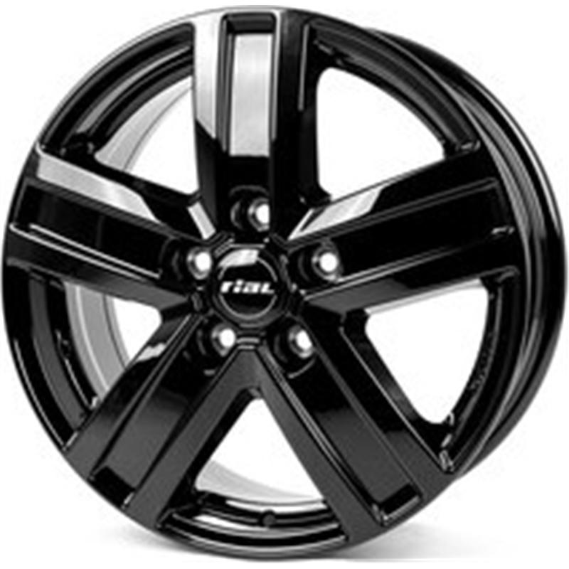Cerchi in Lega RIAL Transporter Diamant Schwarz 5 fori 17\" 7X17 ET66 5x130