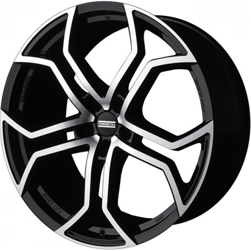 Cerchi in Lega FONDMETAL 9xr Glossy Black Machined 5 fori 20\" 9X20 ET45 5x127